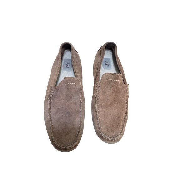 Ugg Mens Brown Suede Slip-On Loafers Slippers Size 9 - Picture 1 of 12